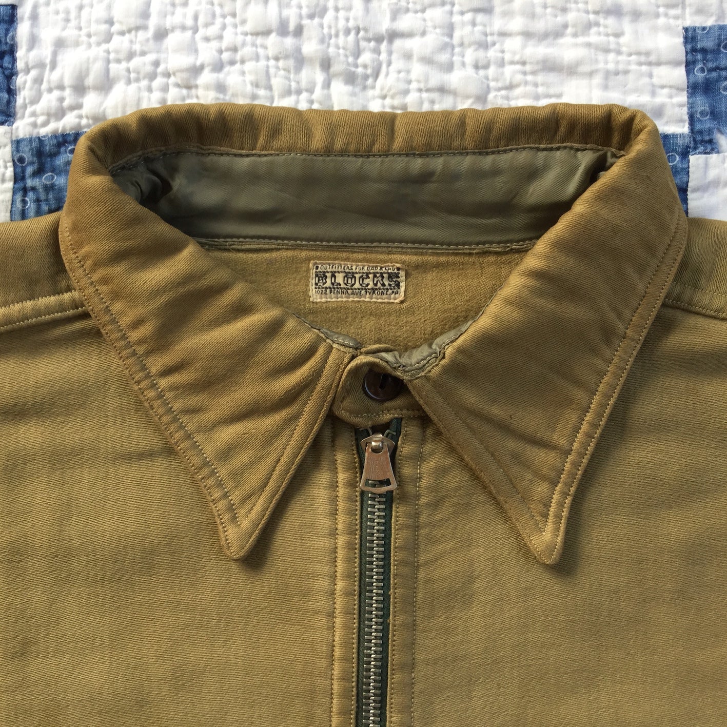 30's BLOCKS moleskin half zip pullover