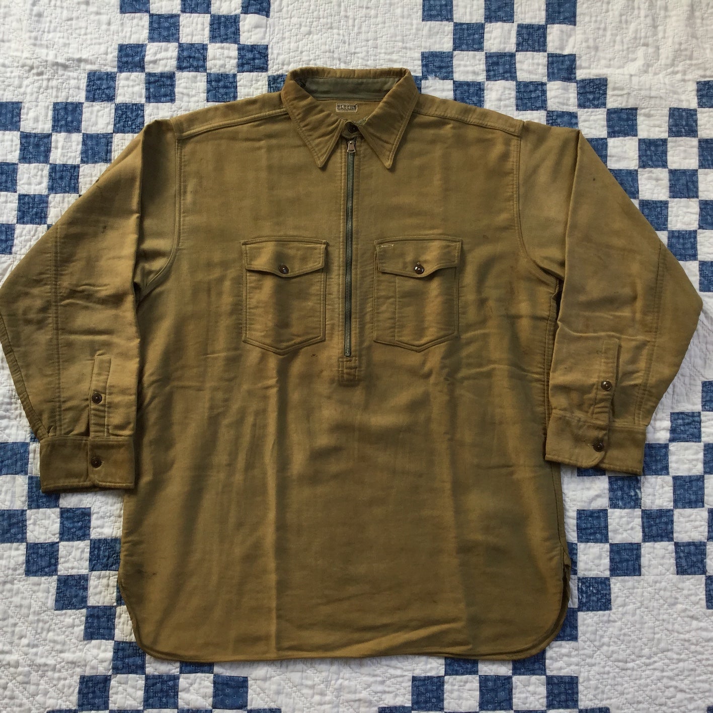 30's BLOCKS moleskin half zip pullover