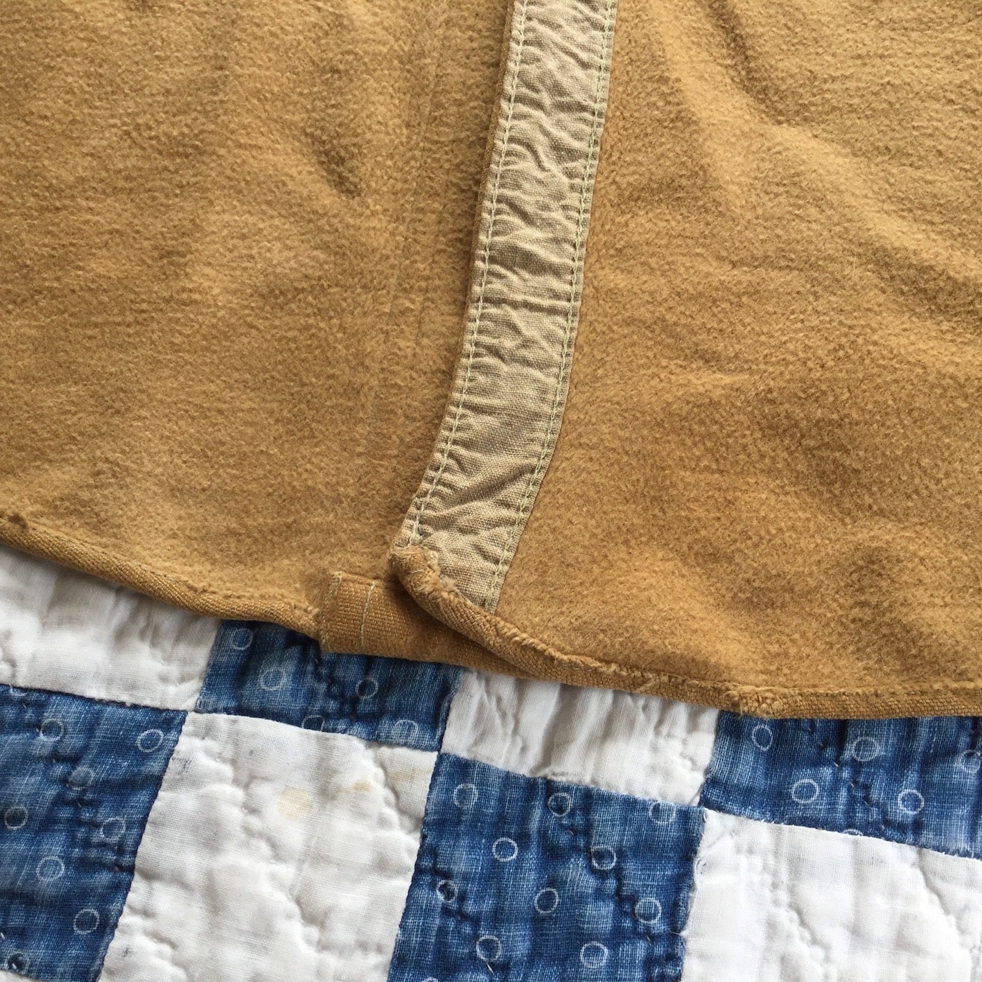 30's Deer Skin heavy cotton flannel shirt w/ chin strap