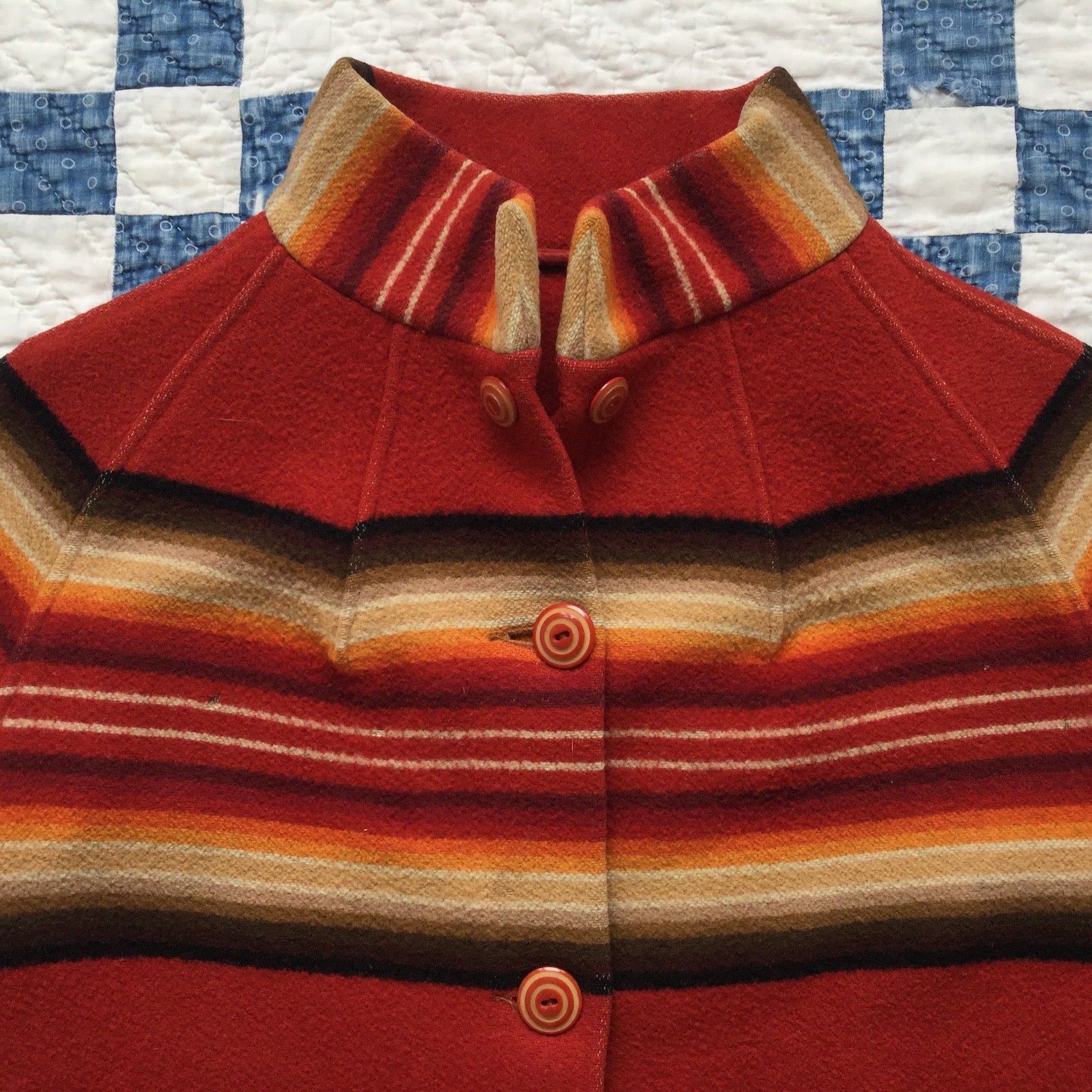 ~30's Lady Buck Skein wool blanket coat