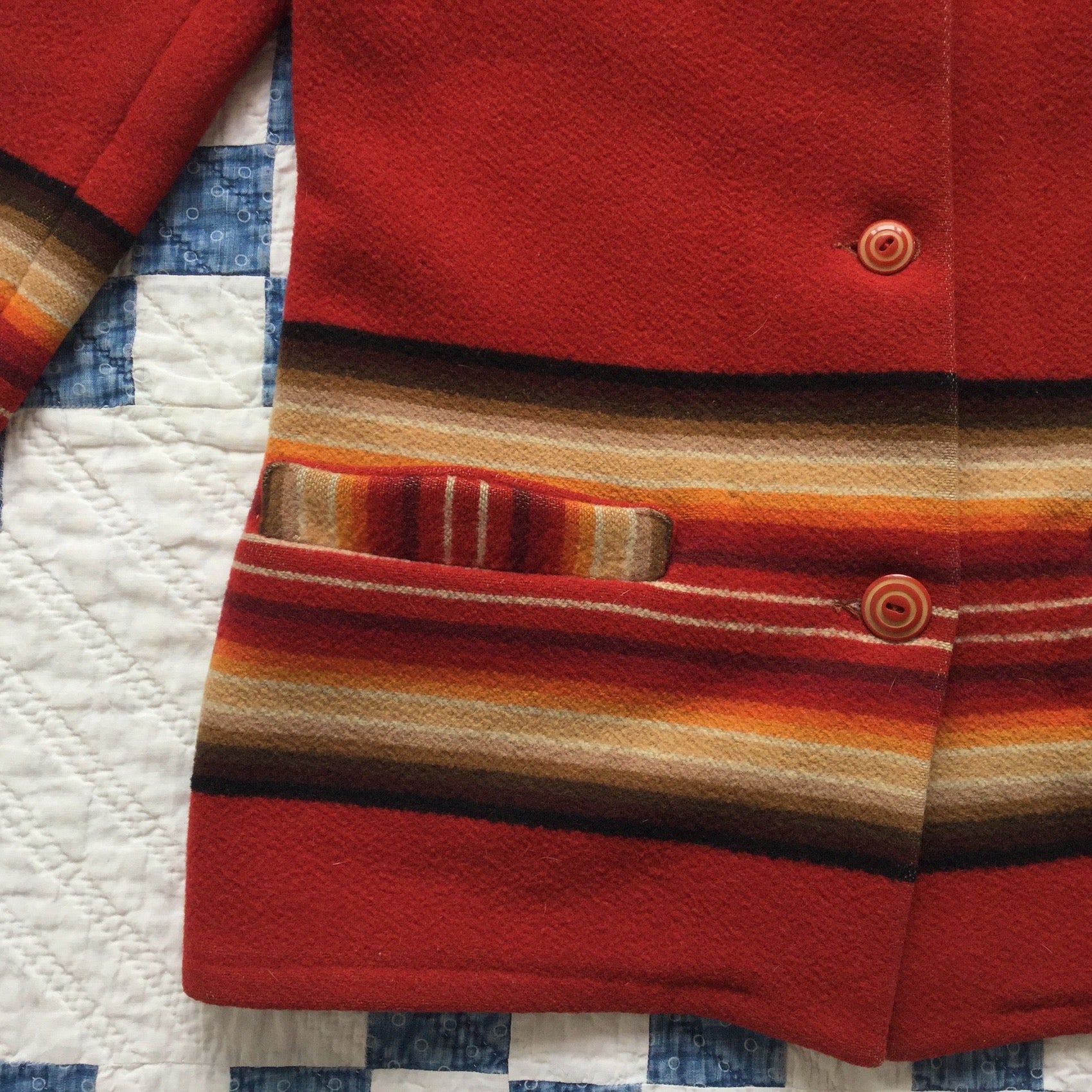 ~30's Lady Buck Skein wool blanket coat