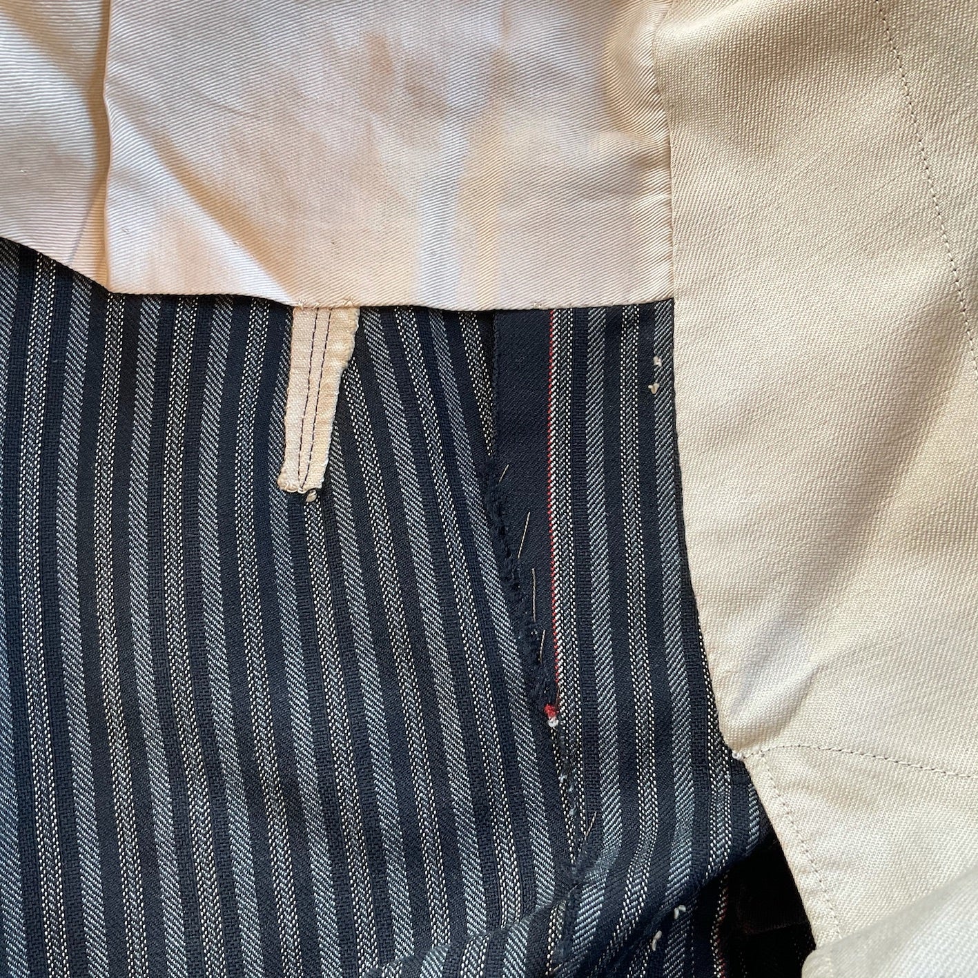 1917's stripe work trousers