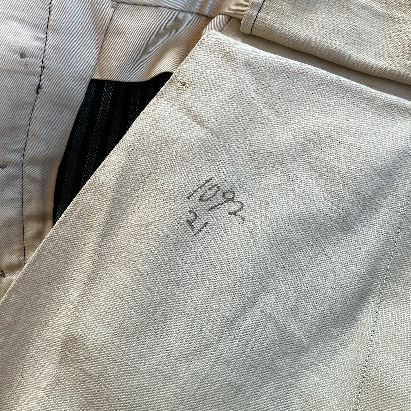 1917's stripe work trousers
