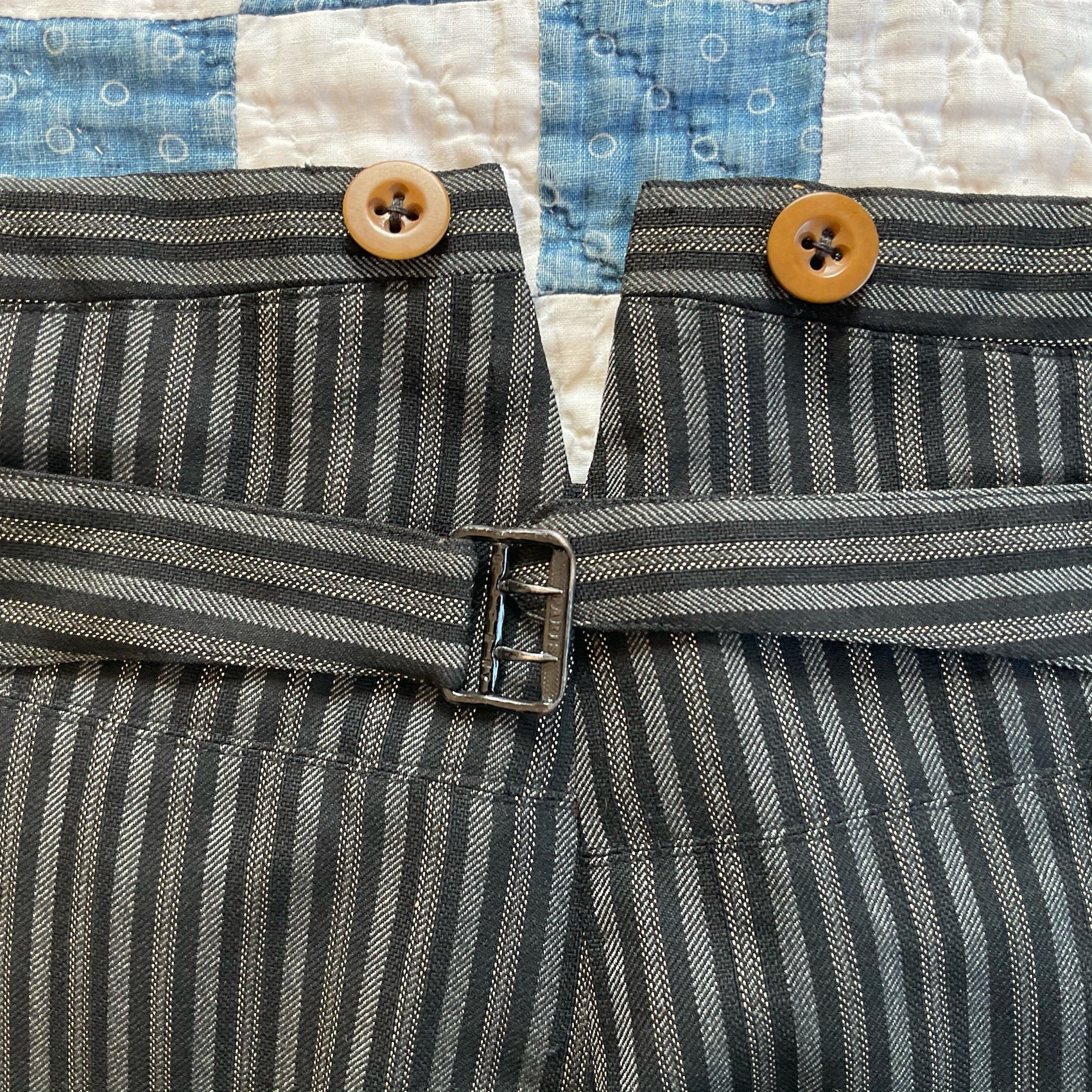 1917's stripe work trousers
