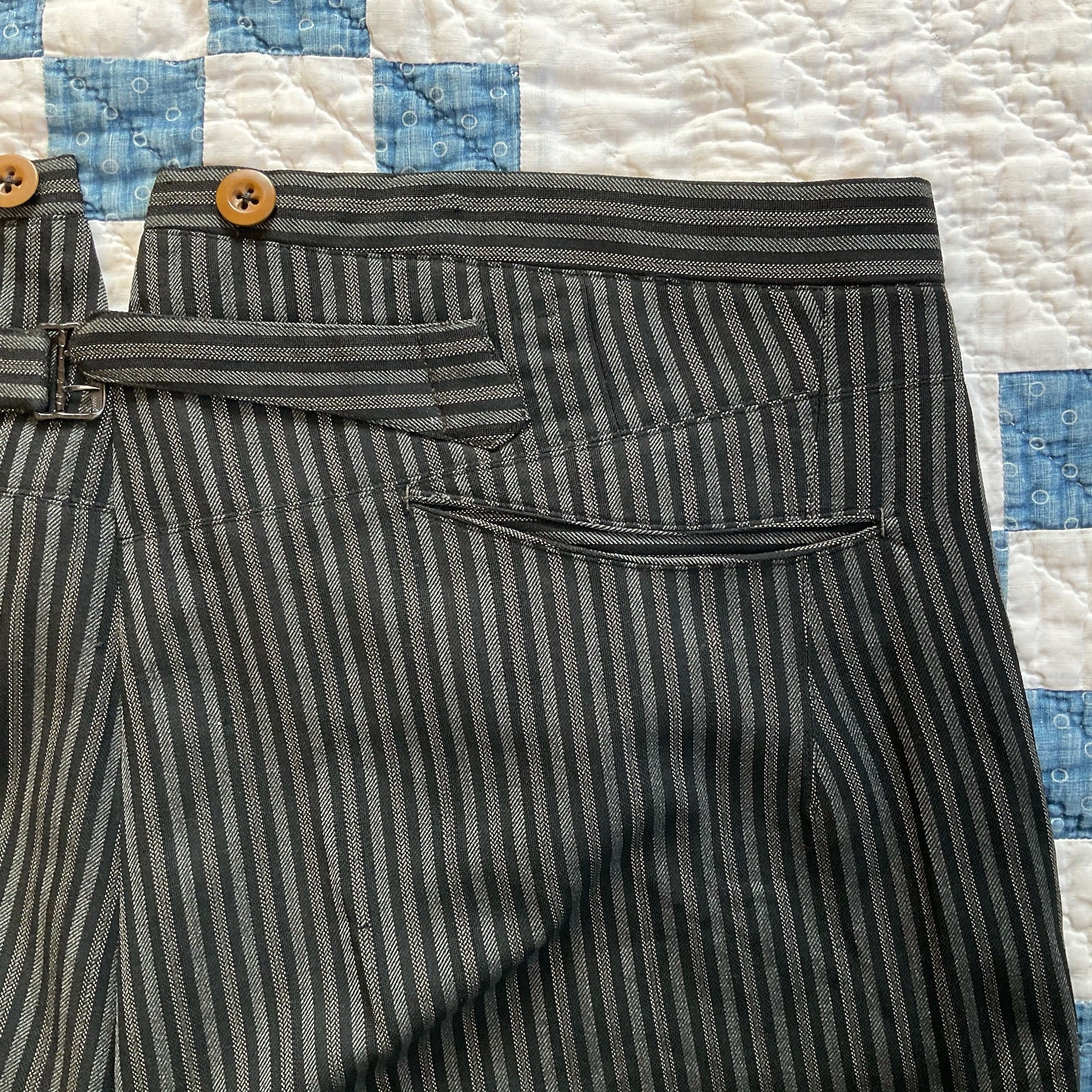 1917's stripe work trousers