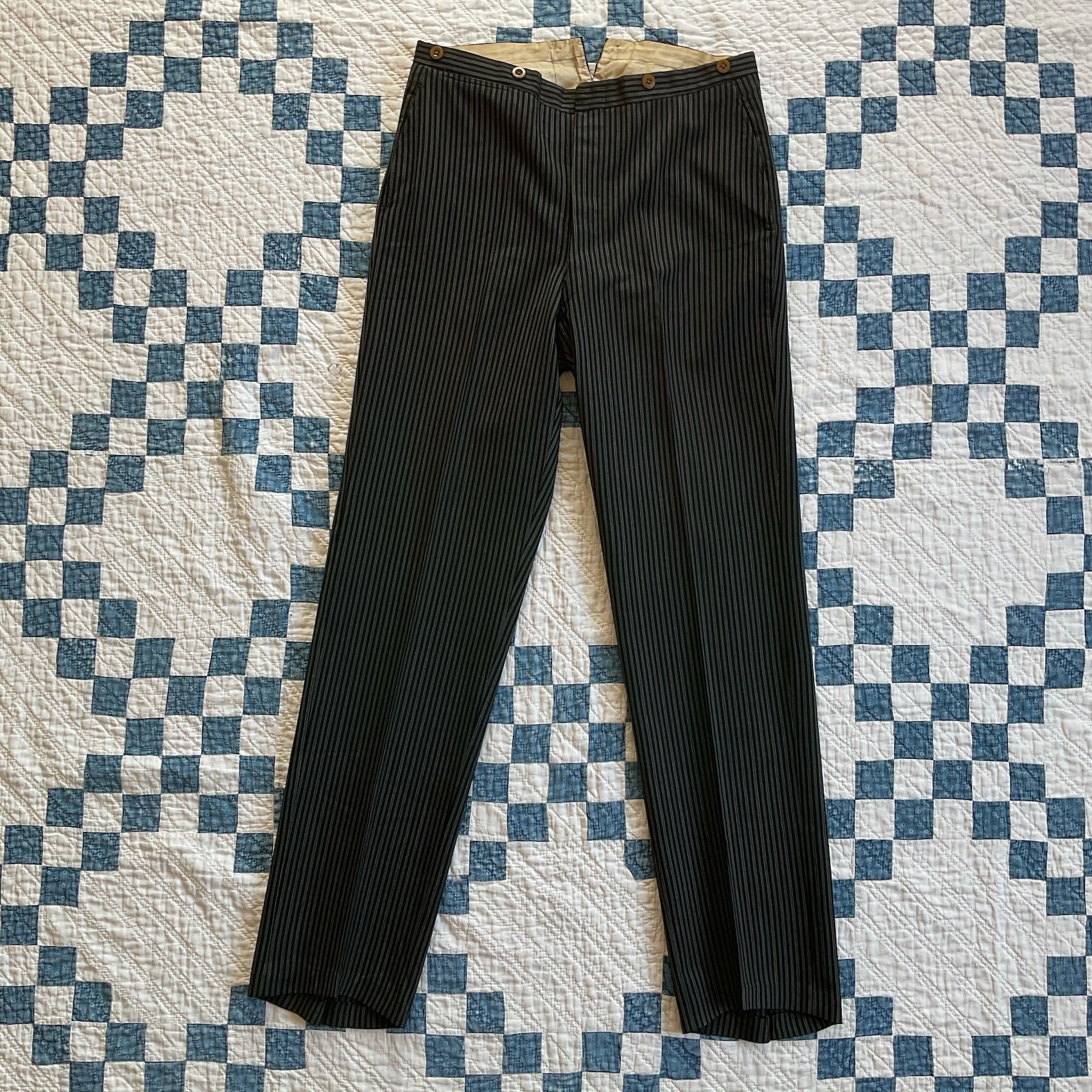1917's stripe work trousers