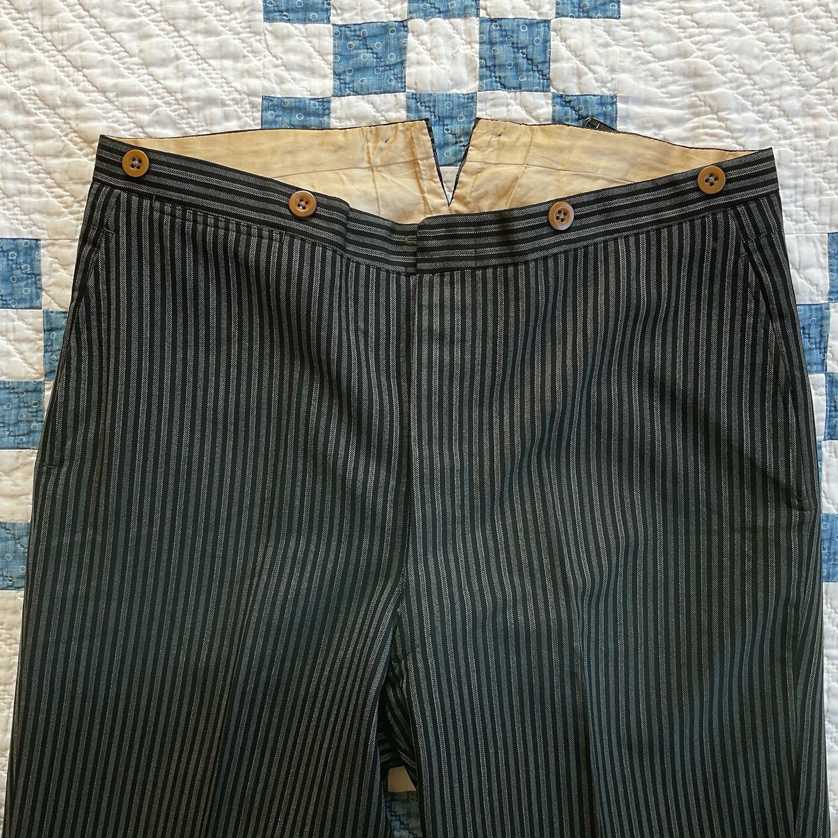 1917's stripe work trousers