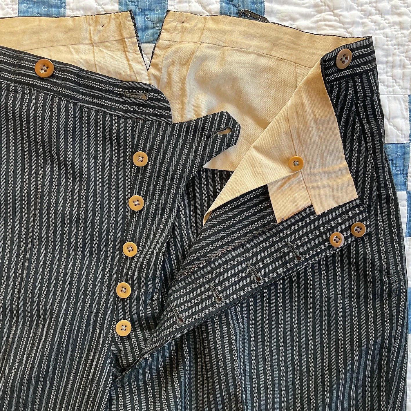 1917's stripe work trousers