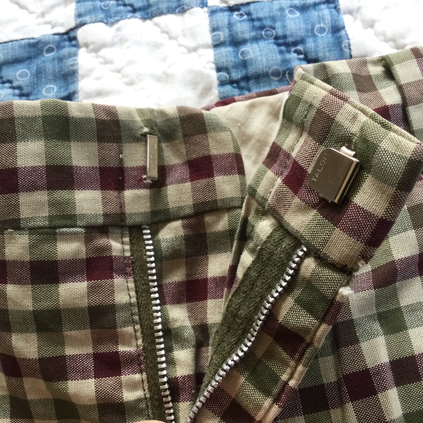 ~60's cotton plaid shorts