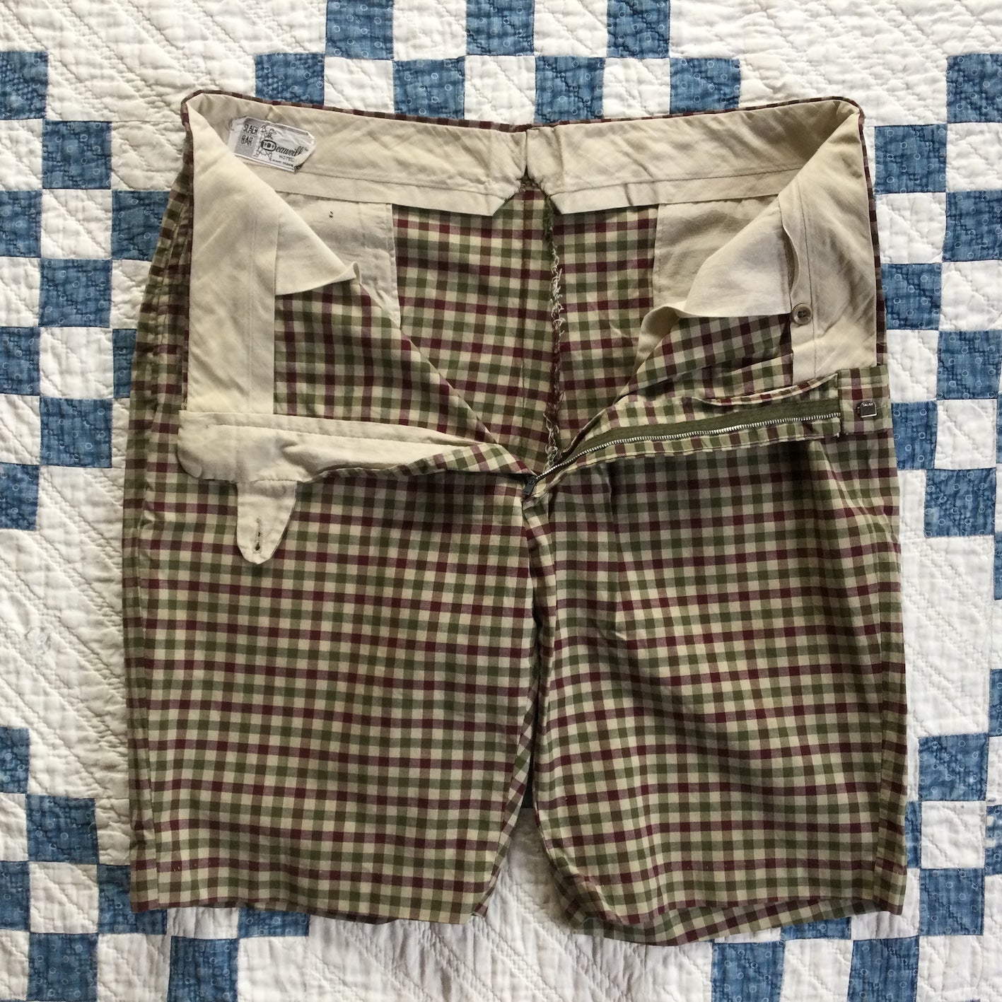 ~60's cotton plaid shorts