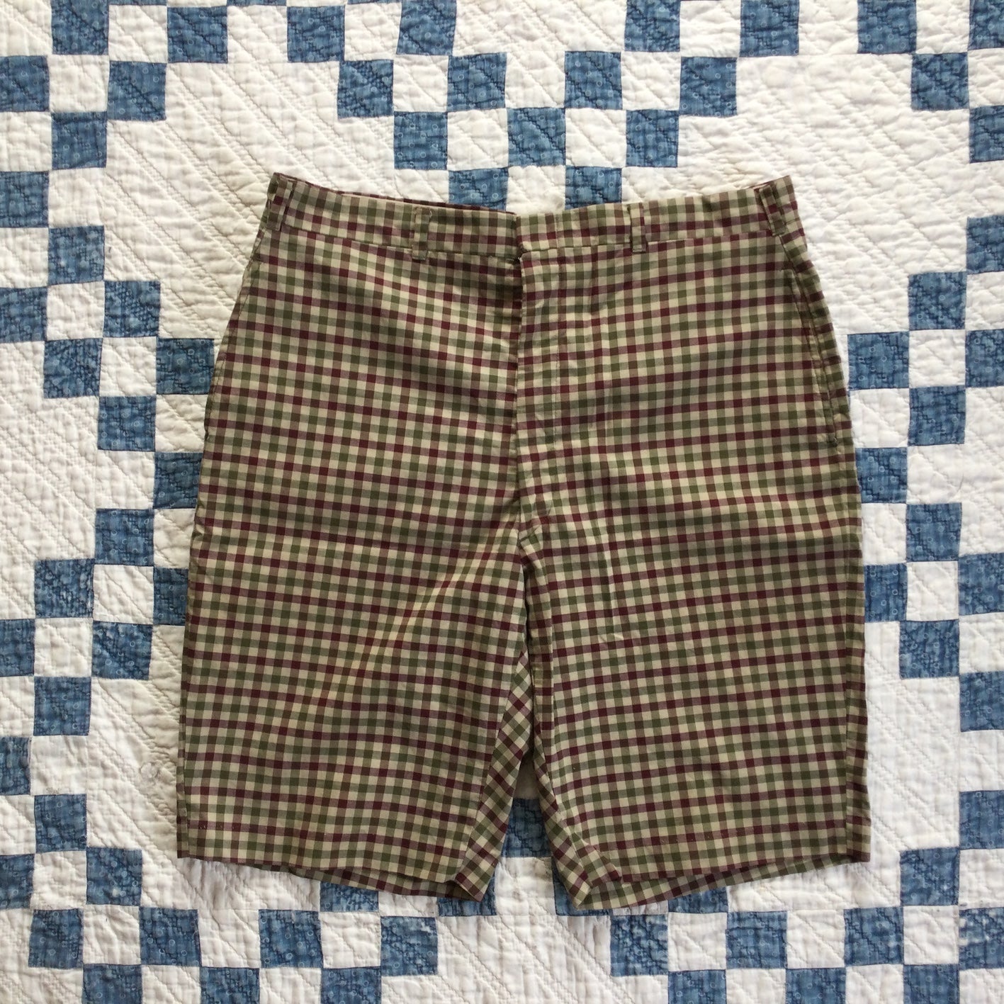 ~60's cotton plaid shorts