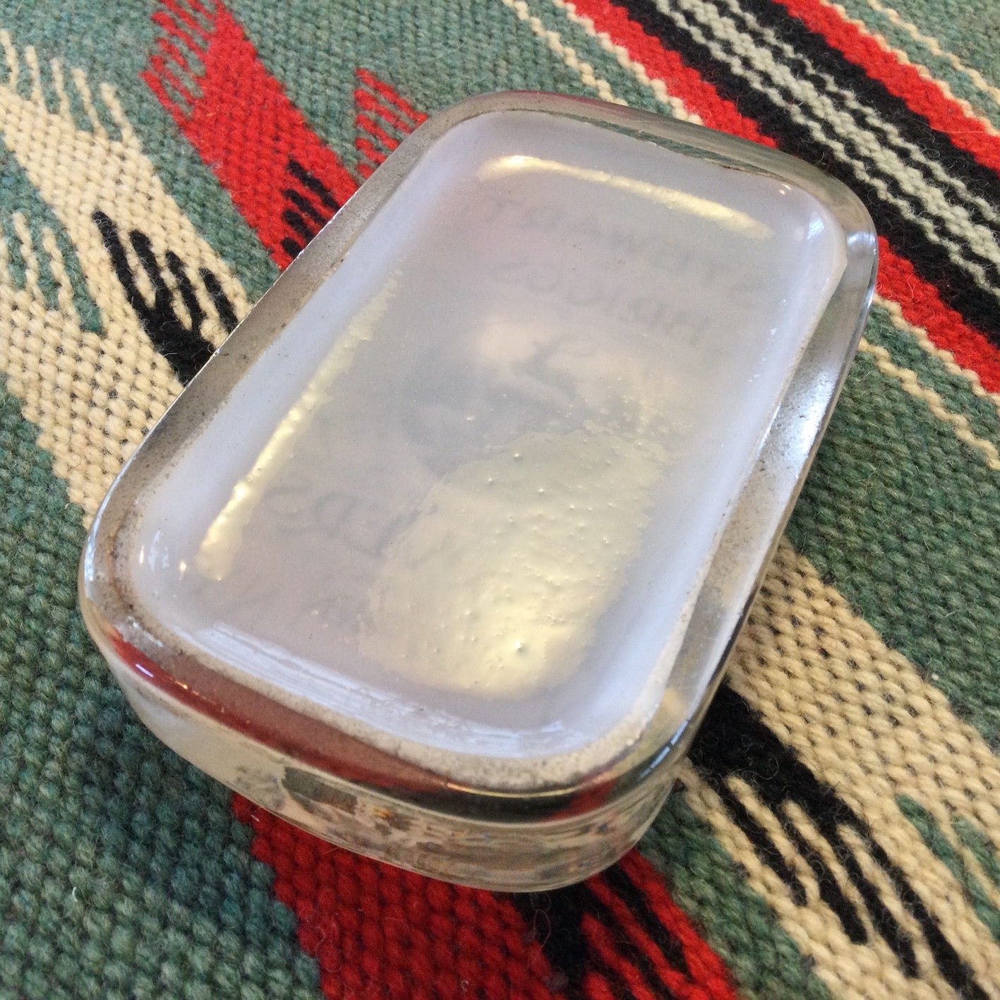 1880's~ "Stewart& Briggs Glovers" glass advertising paperweight