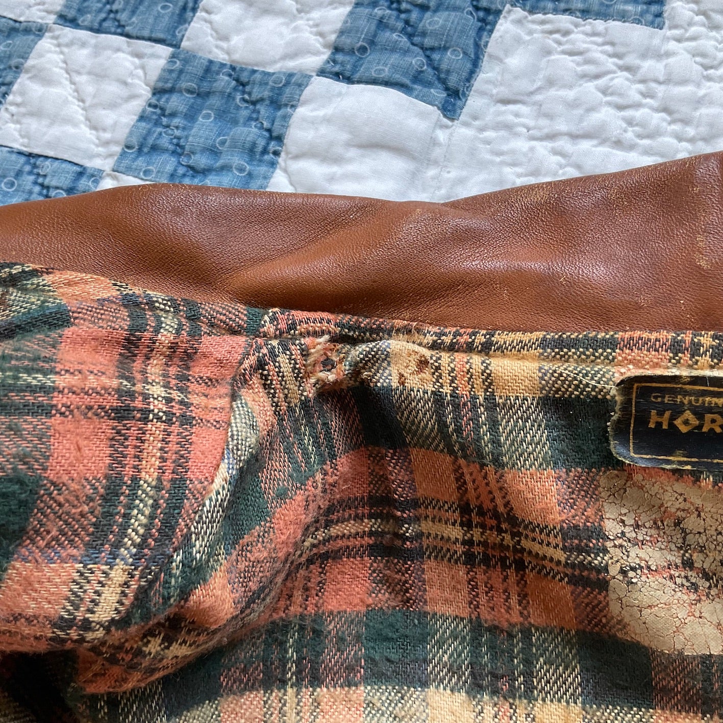 40's horsehide leather sport jacket