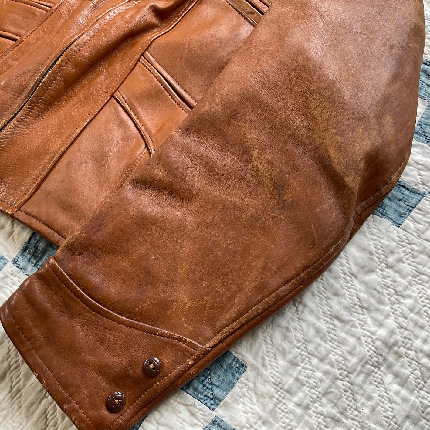 40's horsehide leather sport jacket