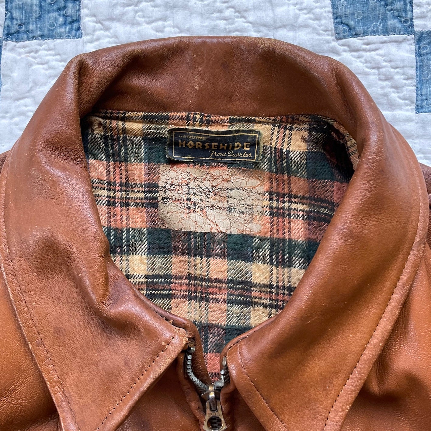 40's horsehide leather sport jacket