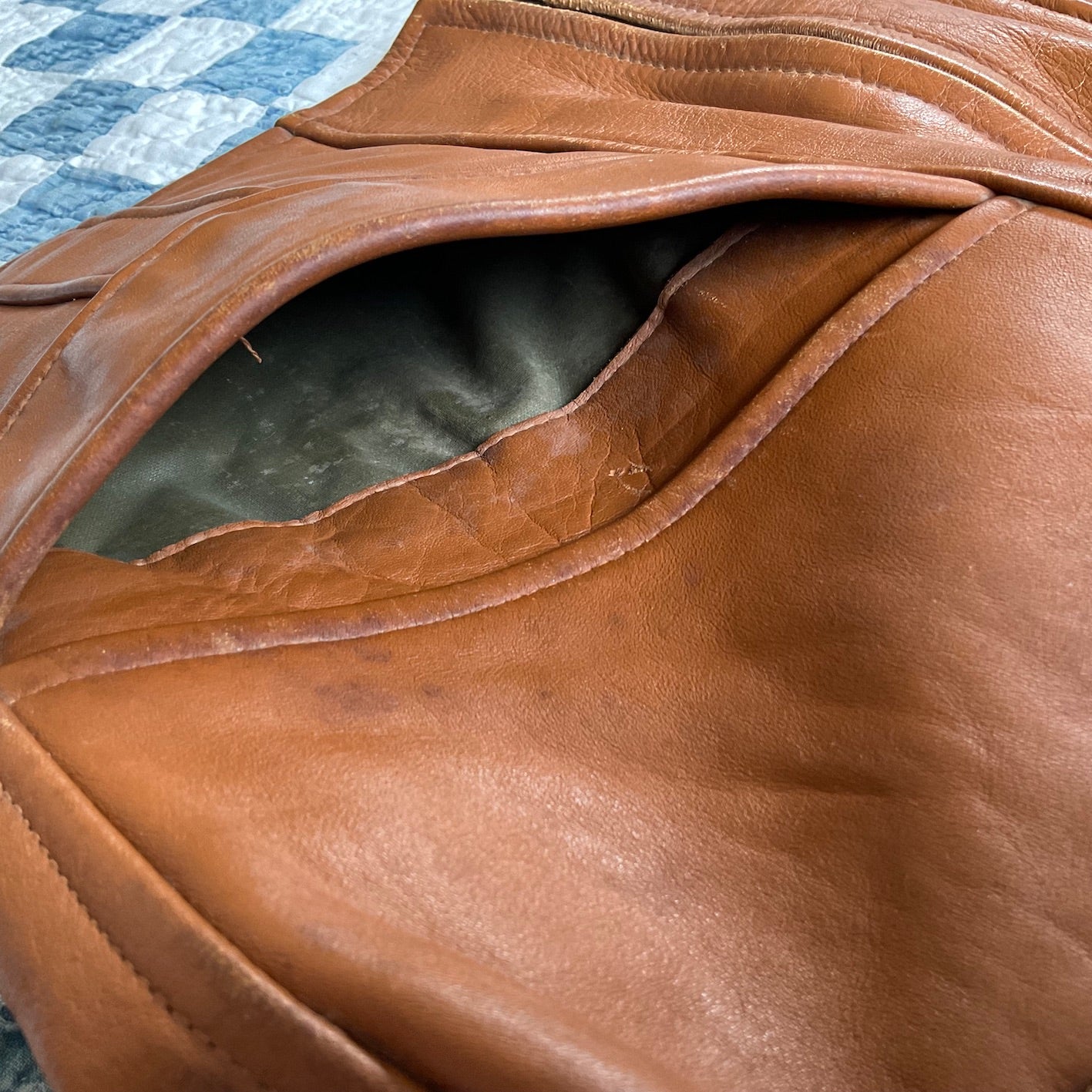 40's horsehide leather sport jacket