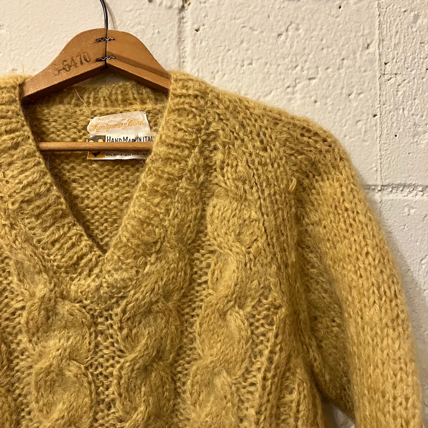 60's Montgomery Ward V-neck mohair sweater