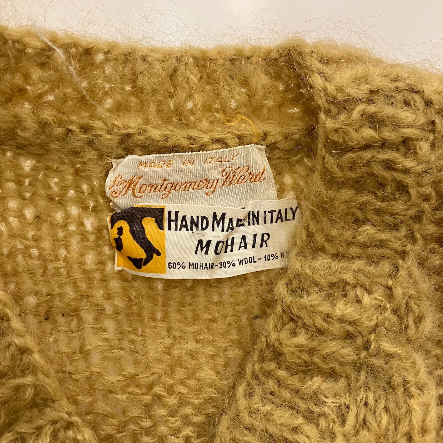 60's Montgomery Ward V-neck mohair sweater