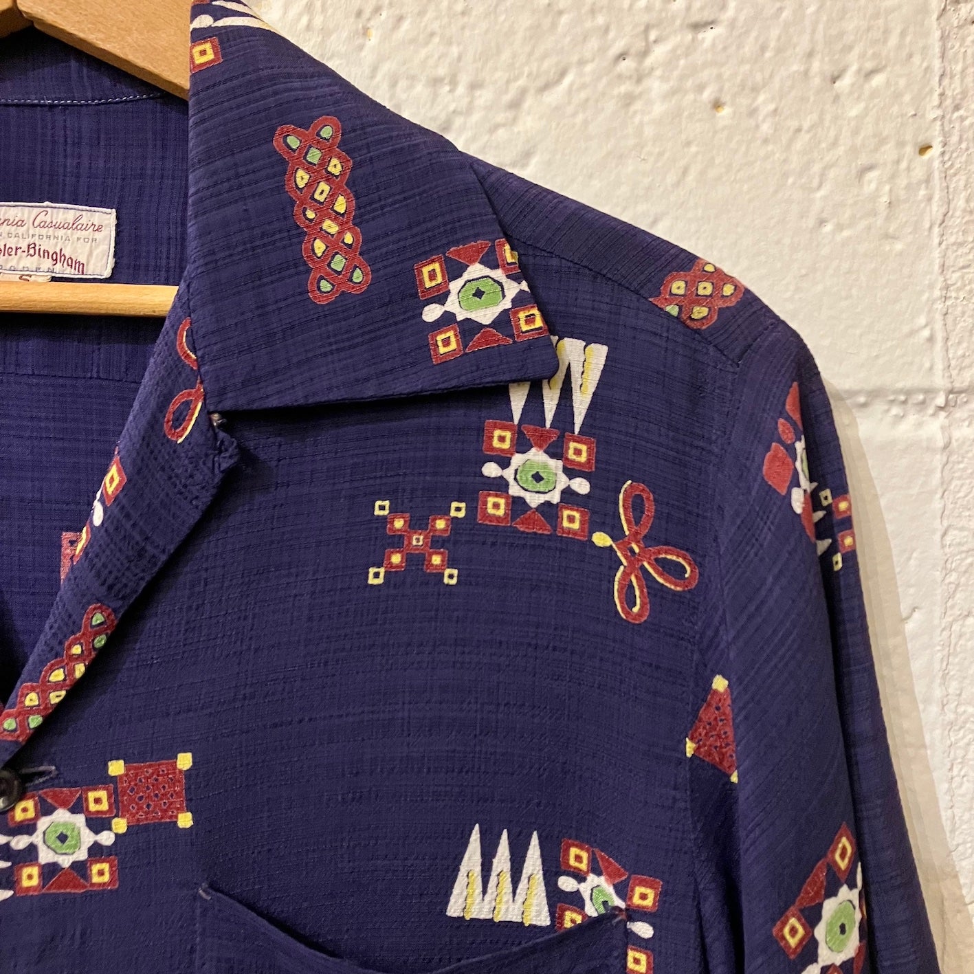 50's California Casualaire loop collar shirt (S)