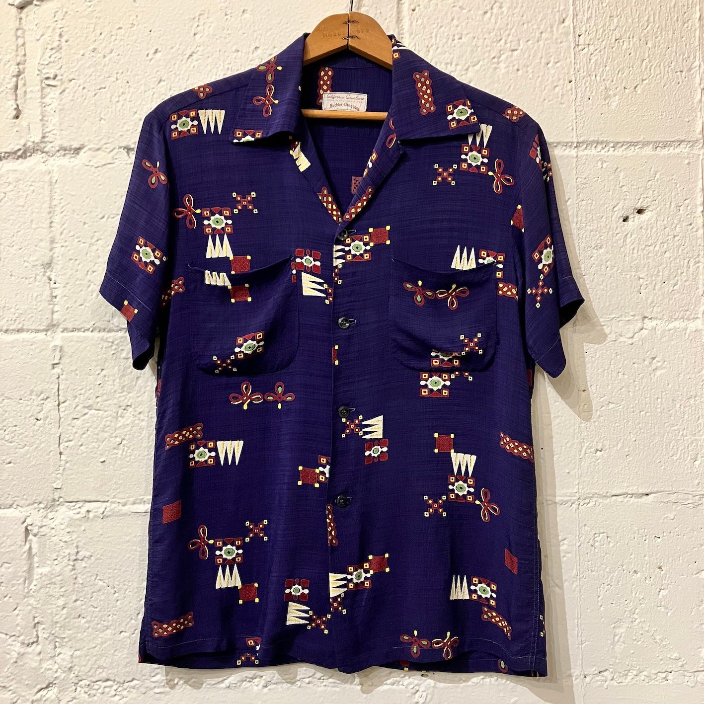 50's California Casualaire loop collar shirt (S)