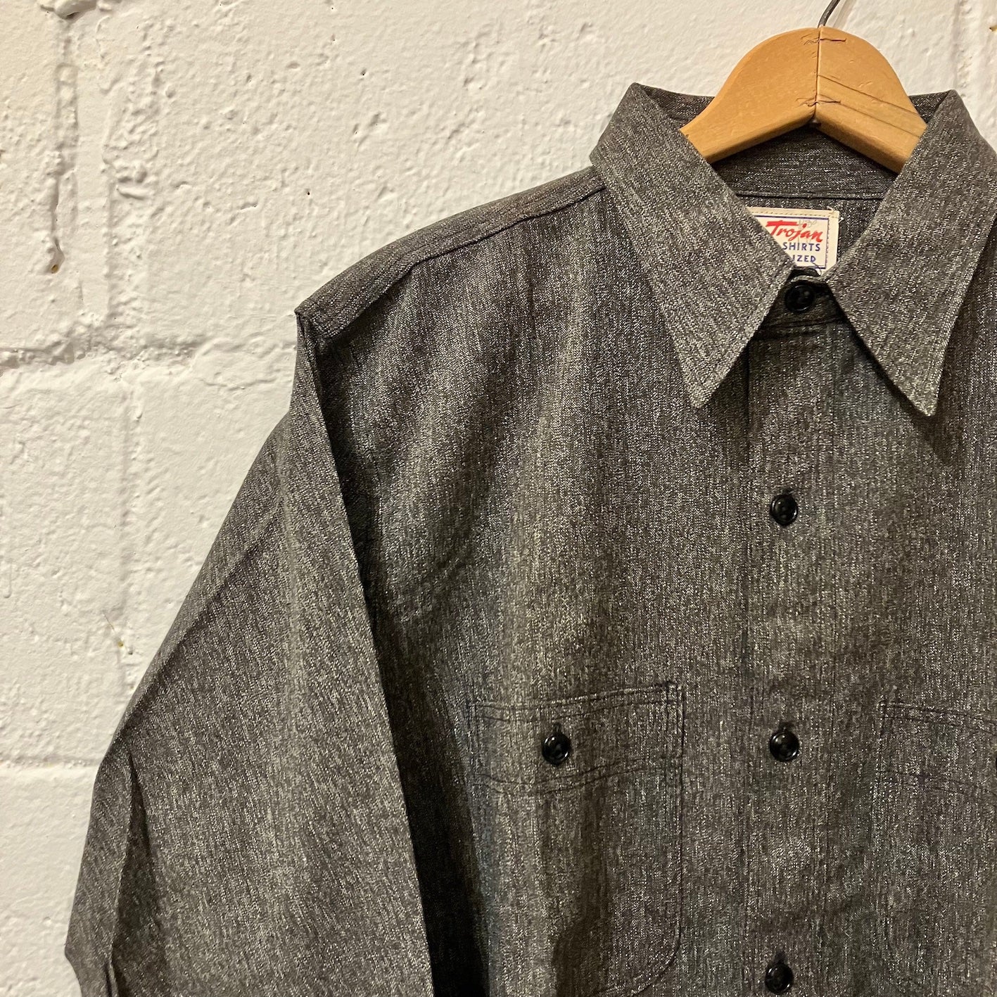 N.O.S. 50's~ Trojan black chambray shirt (16)