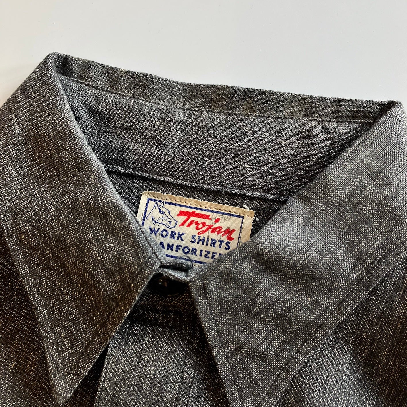 N.O.S. 50's~ Trojan black chambray shirt (16)