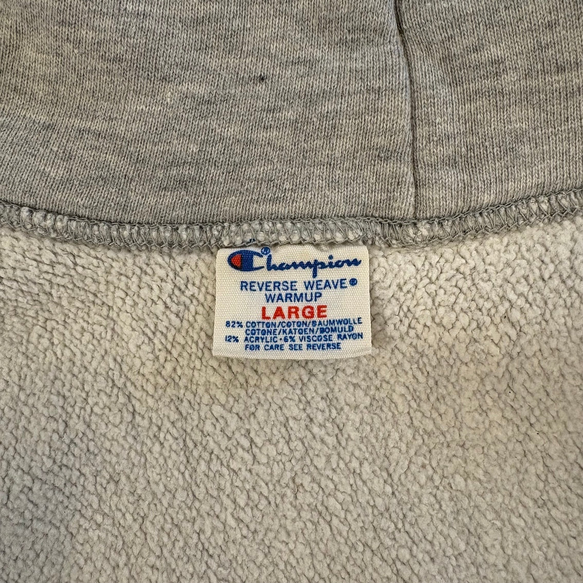 early 80's Champion Reverse Weave parka "NAVY" size. L