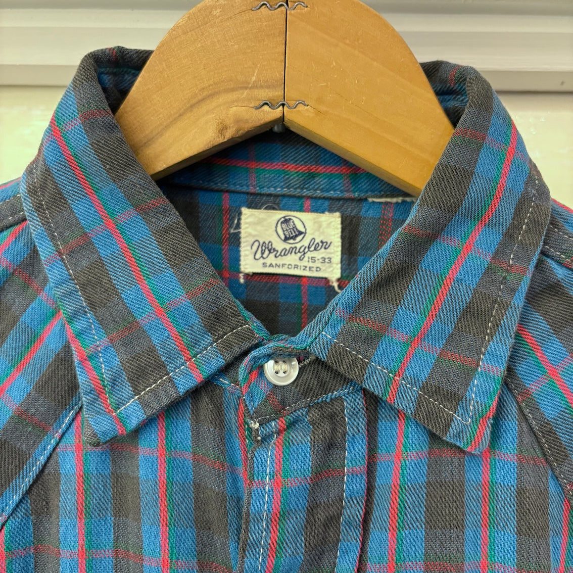60's Wranglar cotton flannel western shirt