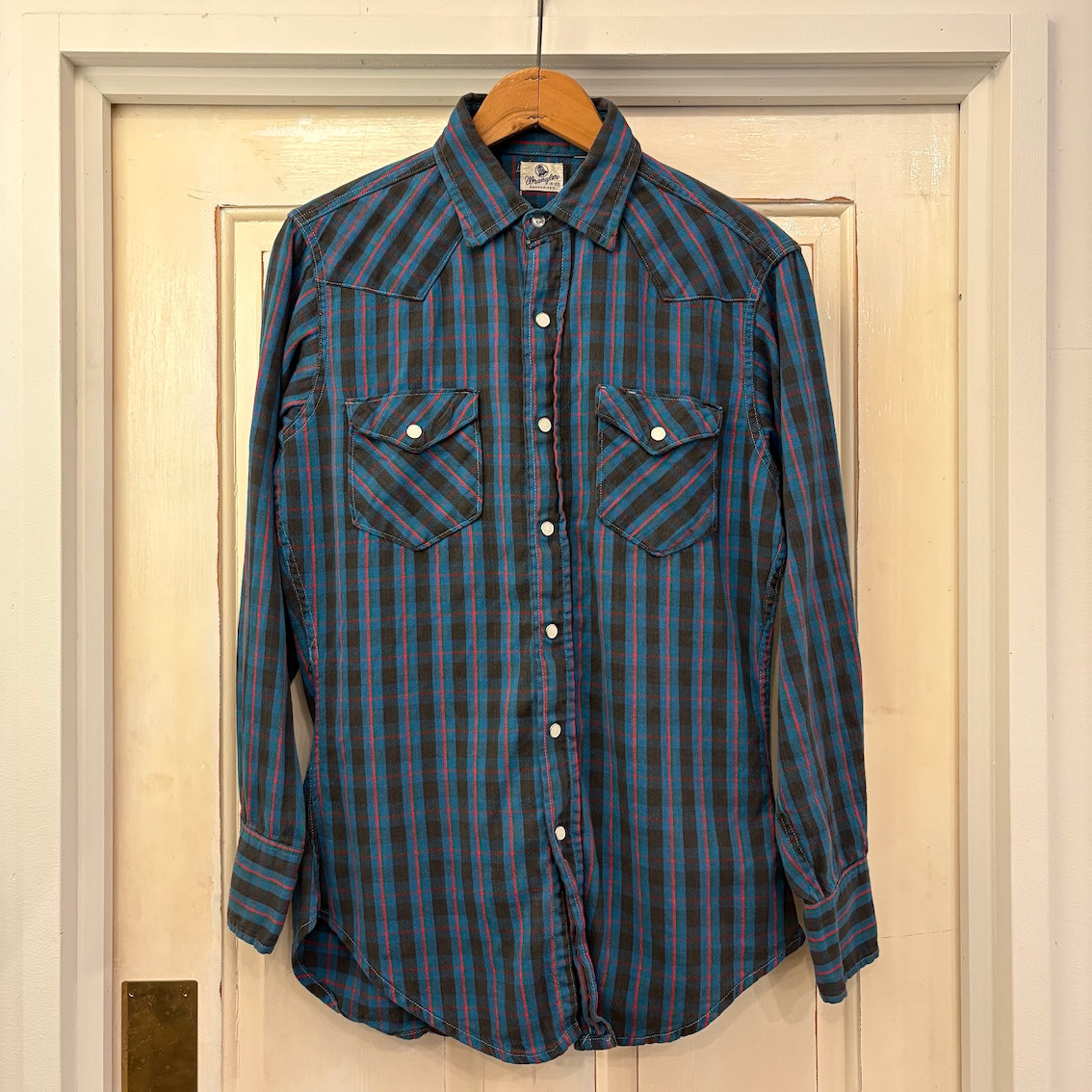 60's Wranglar cotton flannel western shirt